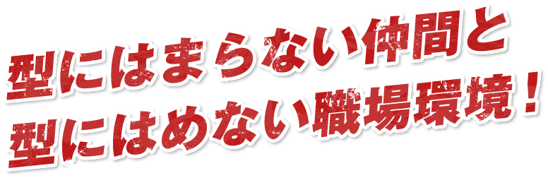 型にはまらない仲間と型にはめない職場環境！